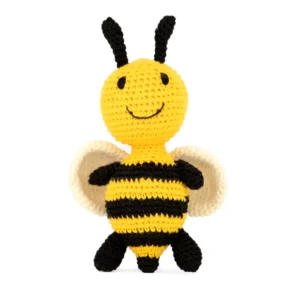 Buzzby the Happy Bee – Handknit Companion Toy